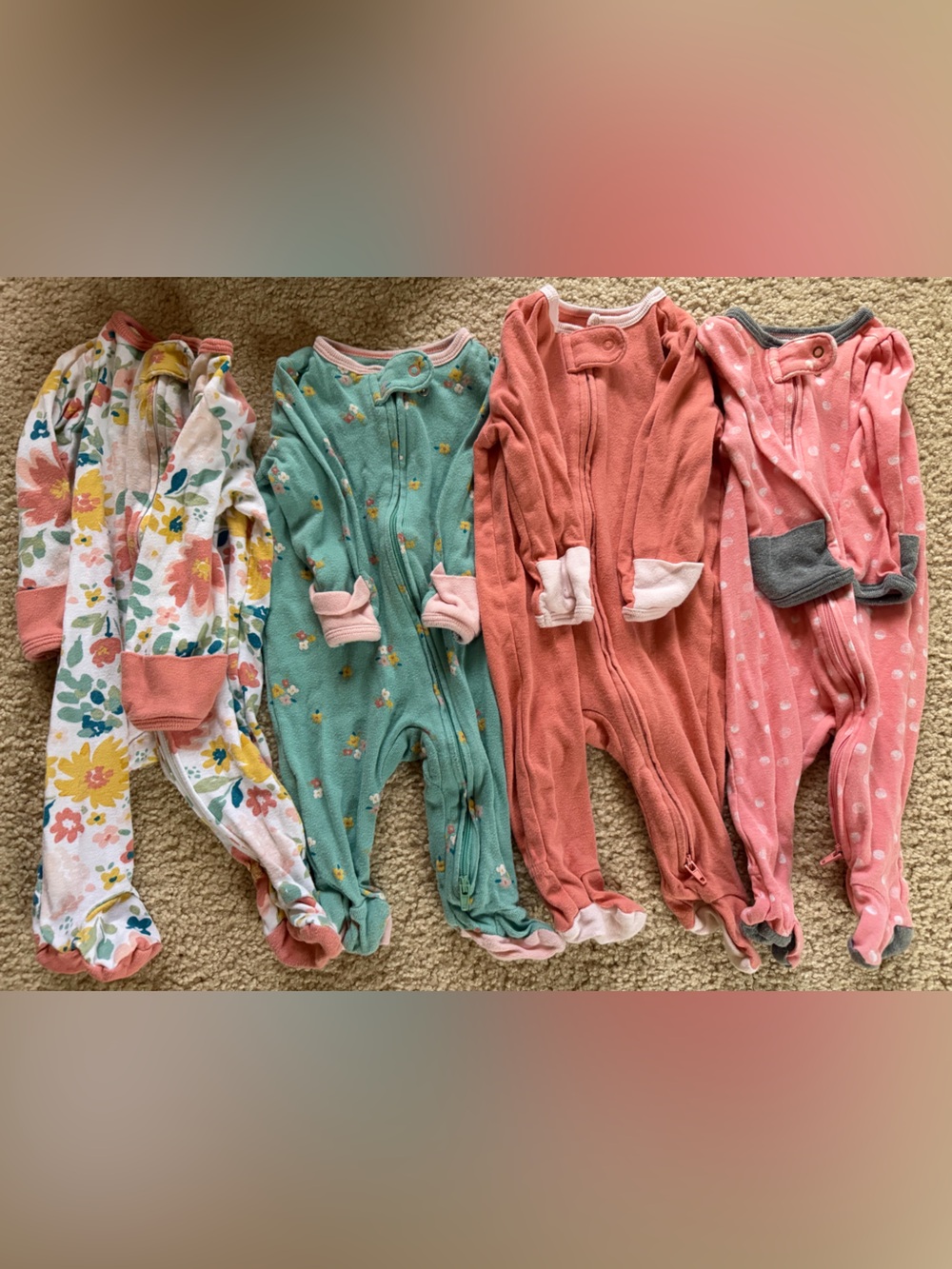 Cloud Island baby girl pajama bundle